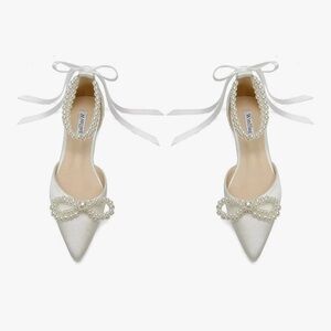 Pearl Wedding Evening Dress Shoes Flats